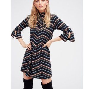 Free People New Romantics Adobe Stripe Tie back Swing Dress